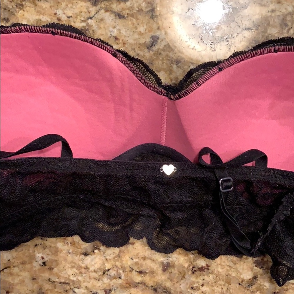 Burgundy and black PINK bralettes - Picture 2 of 3